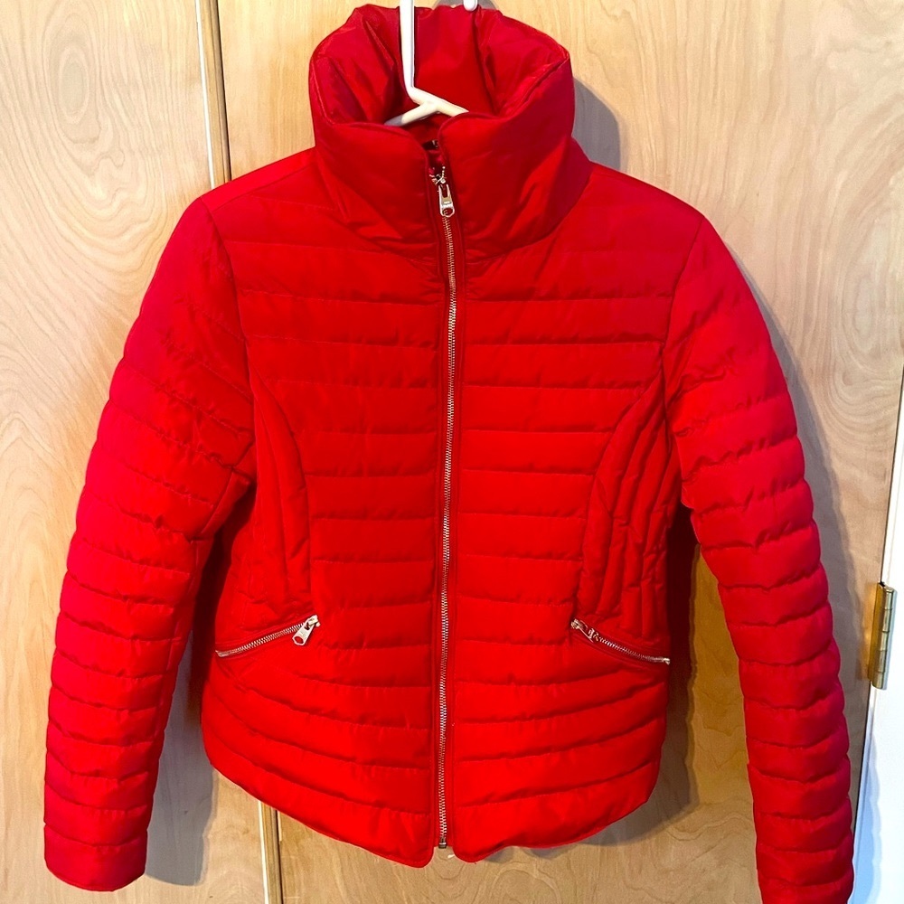 Tokyo Laundry puffy quilted jacket coat red size medium Zelda 2